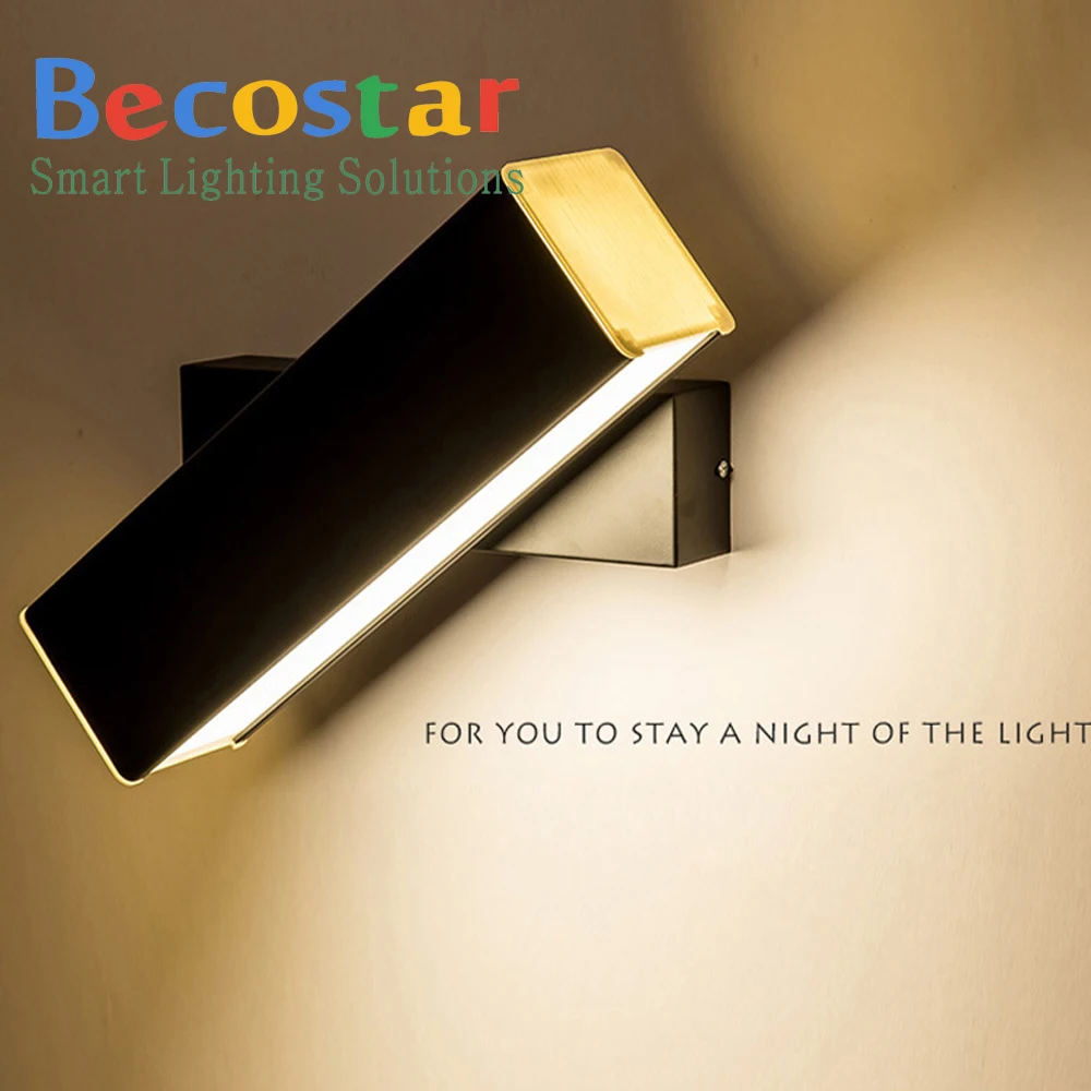 Becostar современный 6 Вт светодиодный настенный светильник 360 градусов вращение Регулируемый прикроватный свет гостиная коридор чтение бра светодиодный лампы