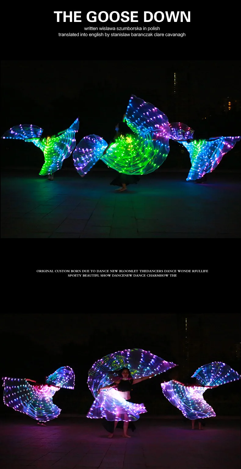 Светодиодный Карнавальный костюм для танца живота светящийся с крыльями для танца живота танец ISIS крылья Профессиональный Bellydance аксессуары программируемое освещение