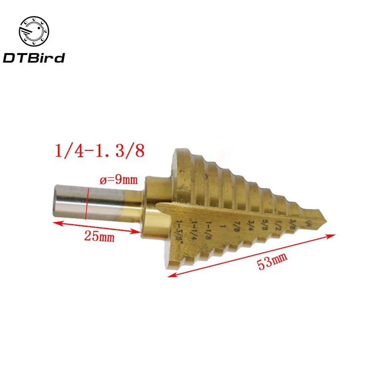 1 шт. 1/4 "до 1-3/8 HSS Кобальт большой шаг сверло инструменты универсальные хвостовик несколько отверстий для металла пластик стекловолокно Best