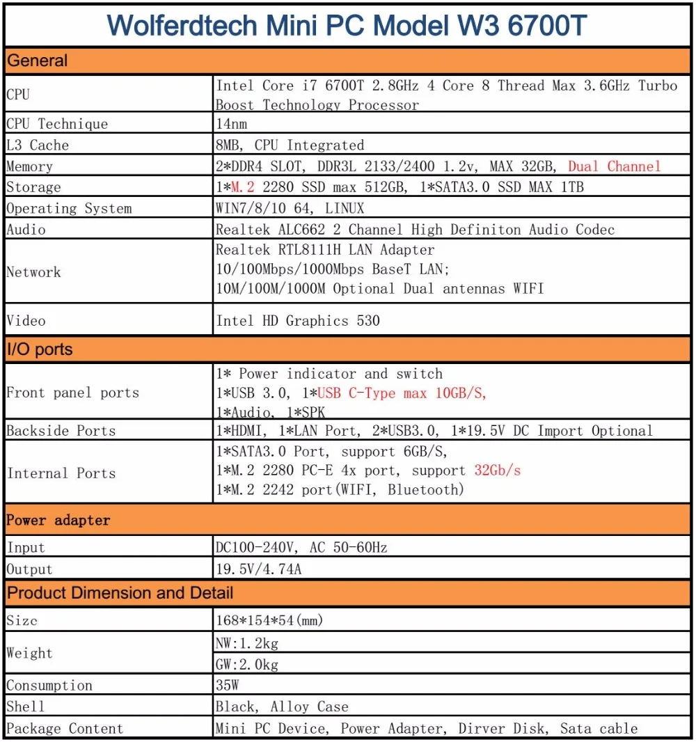 i7 6700T Specification