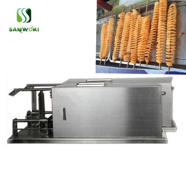 Spiral Chips Twisted Potato Slicer French Fry Cutter Potato Tower Making Machine Automatic stretch Electric potato Slicer 45cm