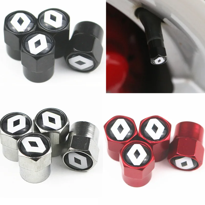 

4PCS/set Auto Accessories Wheel Tire Parts Valve Stem Caps Cover for Renault Wheel Clio Megane Laguna Scenic TwinGo Emblem Badge