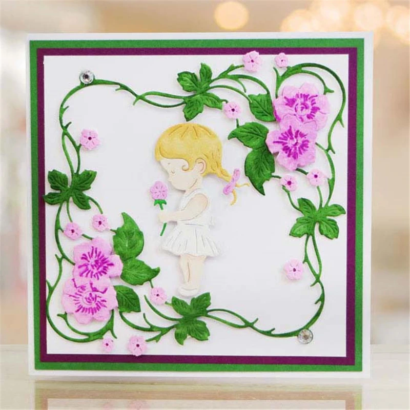 

Sweet Briar Flower Frame Metal Cutting Dies Scrapbooking Craft Dies New for 2019 Die Cuts Card Making Stencils Embossing