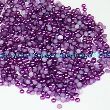 3 мм круглый искусственный жемчуг полусфера(10000 шт./лот) фиолетовая для украшения ногтей Жемчуг/украшение для ногтей горный хрусталь