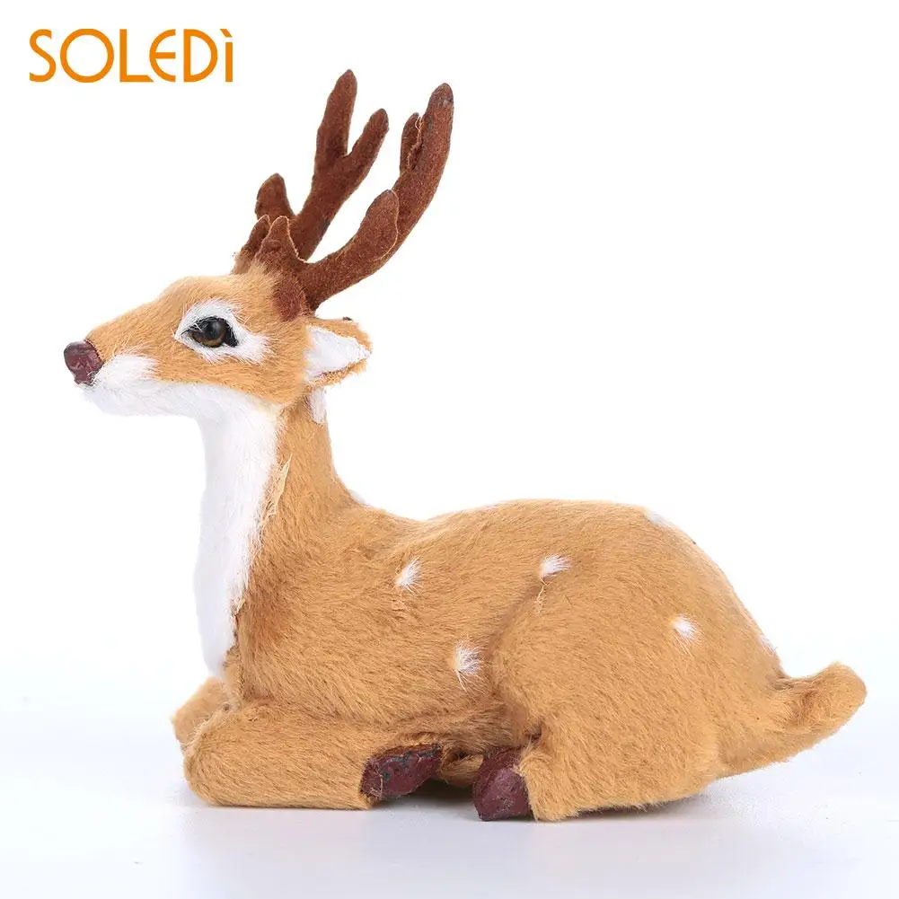 

Simulation ELK Deer Xmas Elk Lying Deer Lawn Ornaments Plush Plastic Mini Christmas Reindeer Beautiful New Year