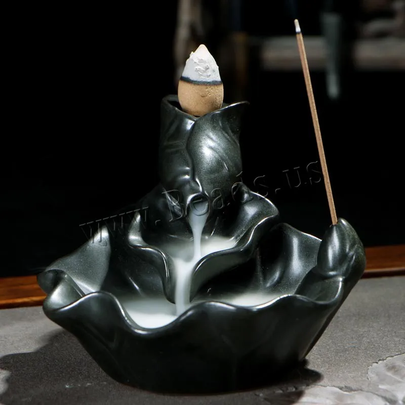Creative Decor Burner Holder Lotus Flower Backflow Incense Burner Aroma Burner Chinese Culture Decoration Ceramic Incense Holder