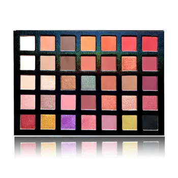 

35 color glamorous eye shadow palette with matt gleam pigment eye shadow powder