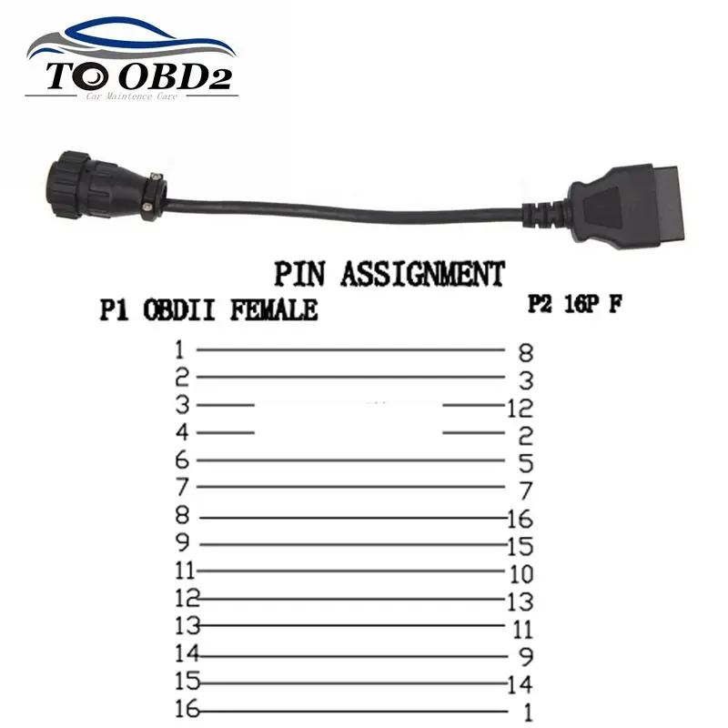 

For SCANIA 16 PIN to OBD2 16pin Female OBD Extension cable for SCANIA Truck 16Pin OBD2 Connector compatible TCS CDP Diagnostic