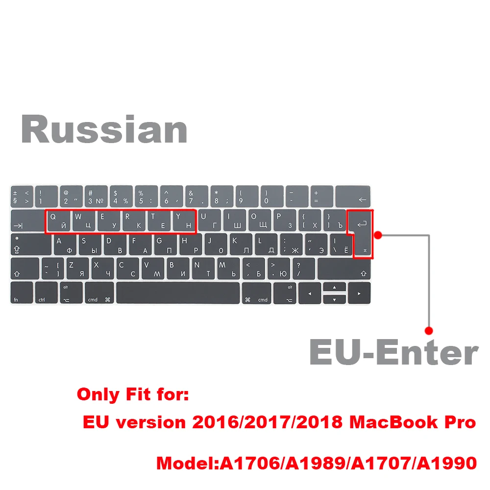 Чехол с русской клавиатурой защитная пленка для нового Macbook Pro 13 15 сенсорной