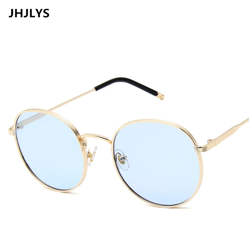 JHJLYS 2019 round big box men's sunglasses women's brand design sun glasses metal frame thick side female glasses unisex