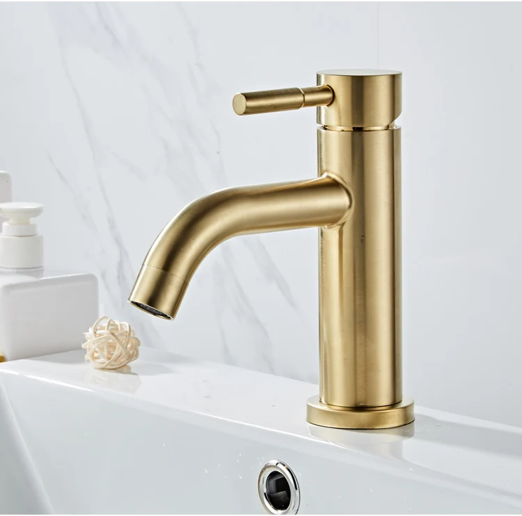 HTB1c9H3TFzqK1RjSZFoq6zfcXXa5 Bathroom Faucet Solid Brass Bathroom Basin Faucet Cold And Hot Water Mixer Sink Tap Single Handle Deck Mounted Brushed Gold Tap