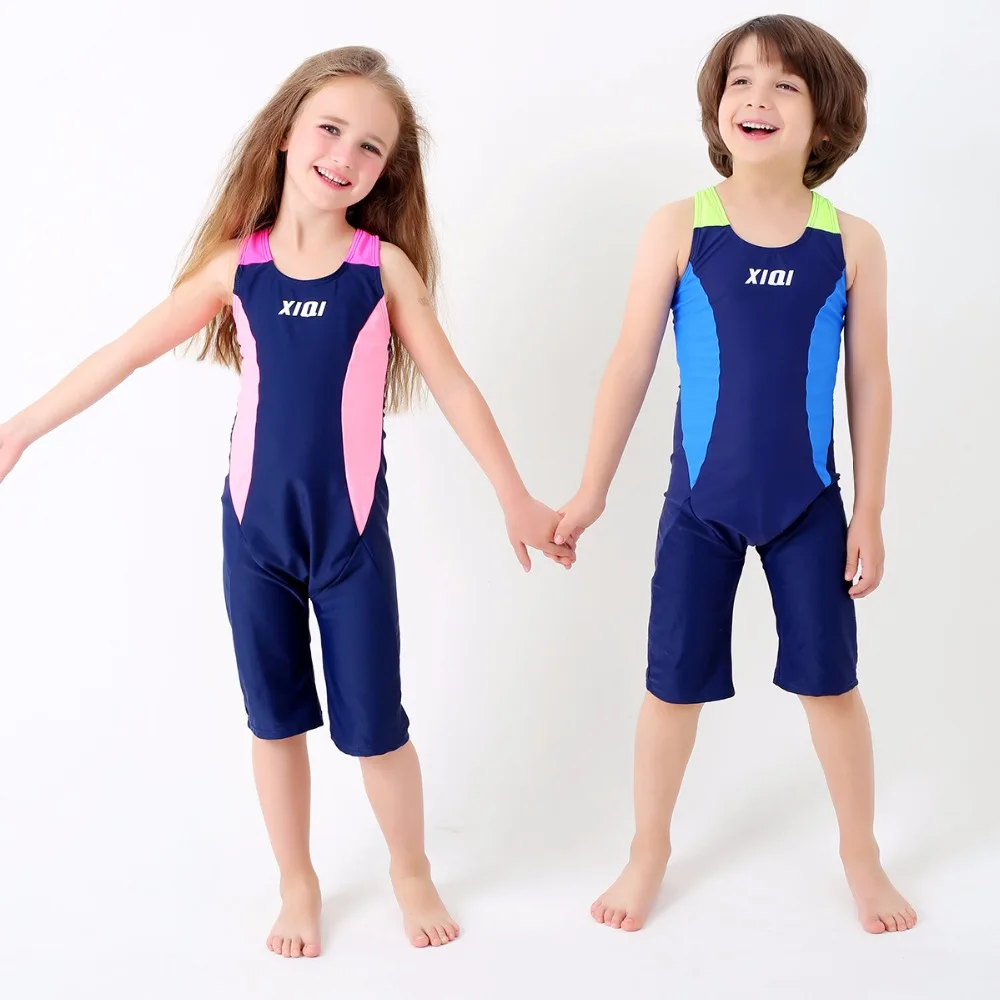 Spandex One Piece Bathing Suit Kids Swimming Suit Boy and Girl Sport