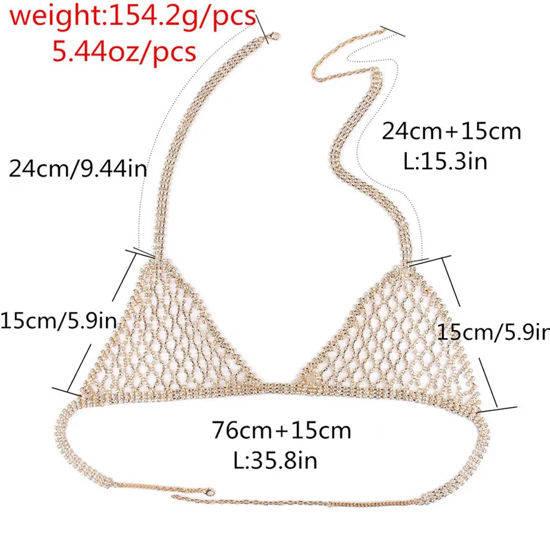 Сексуальный бюстгальтер грудь тело Женщины Блестящий Кристалл Стразы цепь Жгут ожерелье Бикини ювелирные изделия