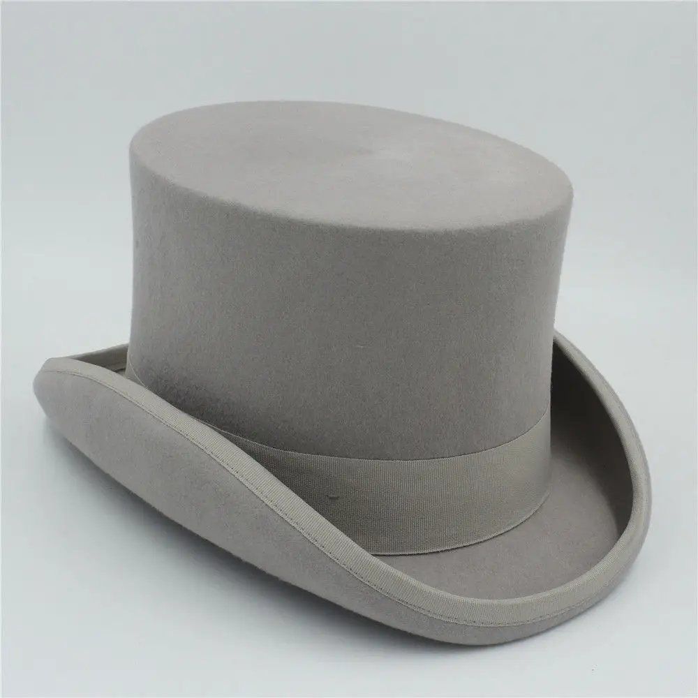 Mistdawn 15 см высота шерсть Винтаж Для Мужчин's стимпанк шляпа Безумный Шляпник выполнение Magic Top Hat