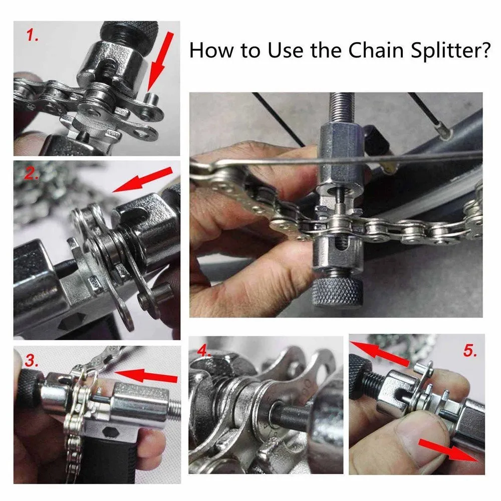 16 in 1 Bike Repair Tool Outdoor Multi-functional Tools Bicycle Chain Splitter Cutter Breaker Chain Wear Indicator Checker06