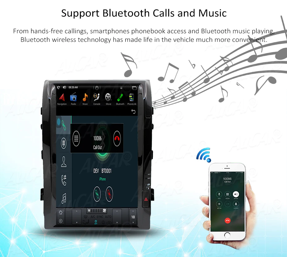 Sale 2 DIN Android 8.1 Tesla 16" car radio for Toyota Land Cruiser 200 LC 200 2008 - 2015 1 DIN cassette player autoradio stereo HDMI 15