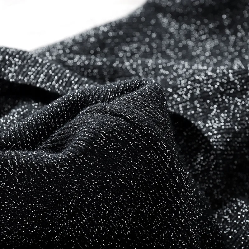 New 2019 Round Neck Warm Sweater Female Long Sleevesweater Female Knit Bright Line Sexy Slim Bottoming Shirt