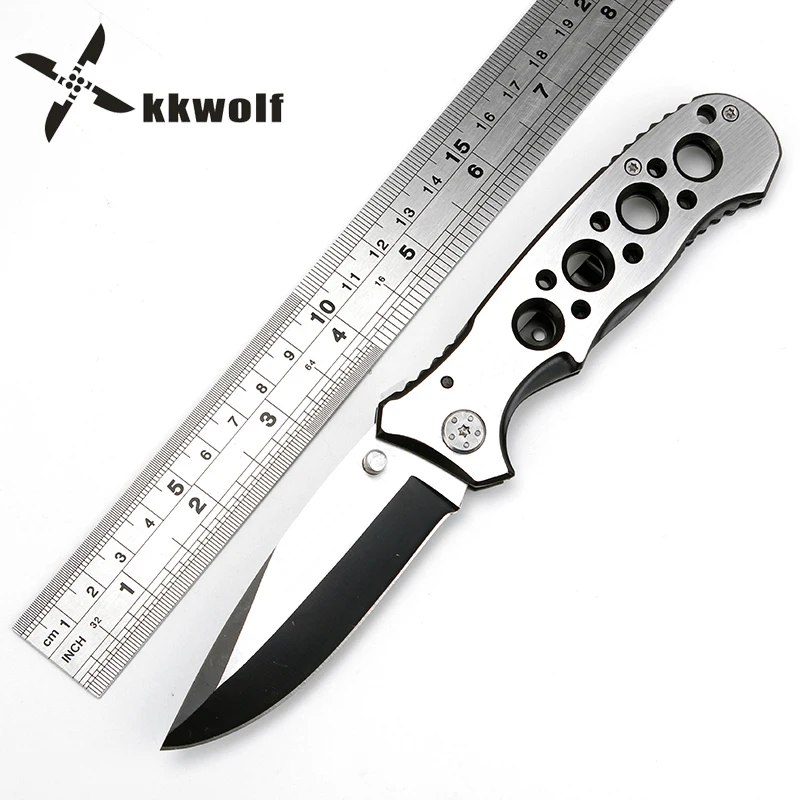 

KKWOLF Pocket Folding Knife Outdoor Survival Hunting Knife 440C Stainless Steel Camping Army Tactical Defense Fighting Equipment