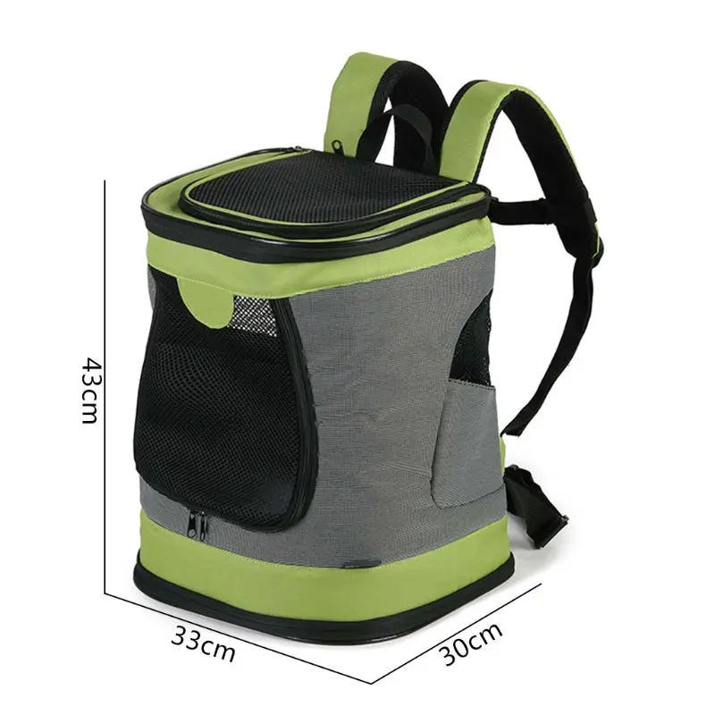 Dogs Backpack Carrier Foldable Waterproof Pet Rucksack Puppy Cat Soft Sided Travel Bag Padded Top Open Breathable Mesh Waist Str