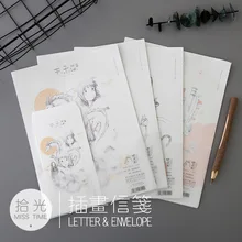 9pcs/Set 3 envelops + 6 writting paper Hayao Miyazaki Envelope Letter paper school supplies