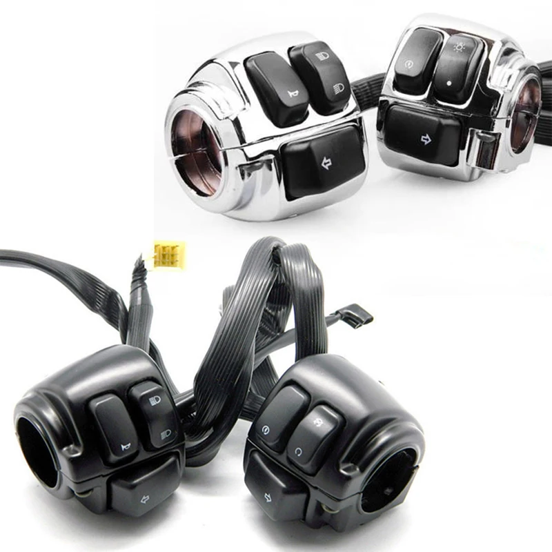 

1 Pair Motorcycle 1" Handlebar Control Switches Black+ Wiring Harness For Harley 1996-2012 Dyna Sportster V-ROD