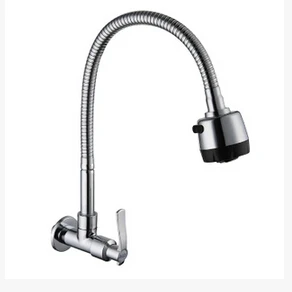 In wall mounted brass cold water kitchen faucet fold expansion DIY kitchen sink tap Multifunction shower