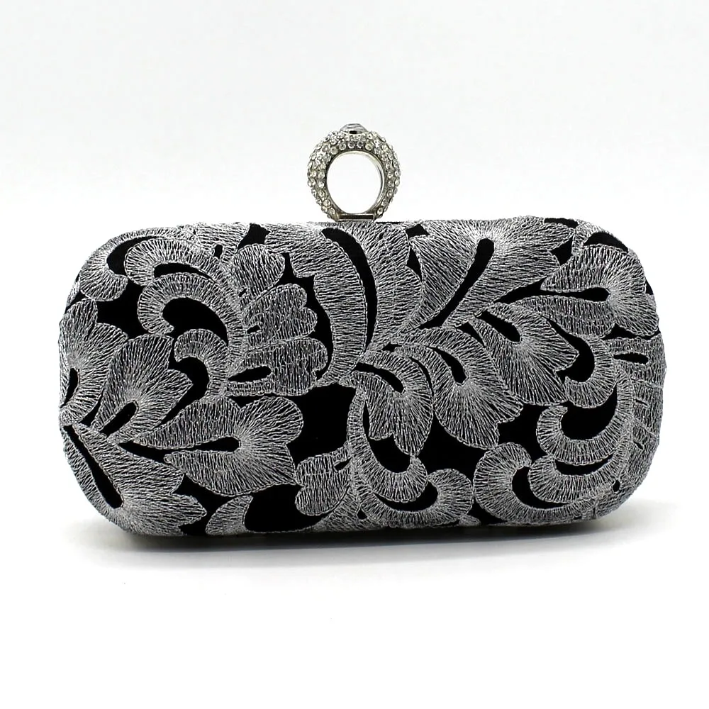 

Women Bag Women Clutch Evening Bags New Retro Wind Embroidery Pattern Ring Diamond Party Day Clutches Purse Dress Pack
