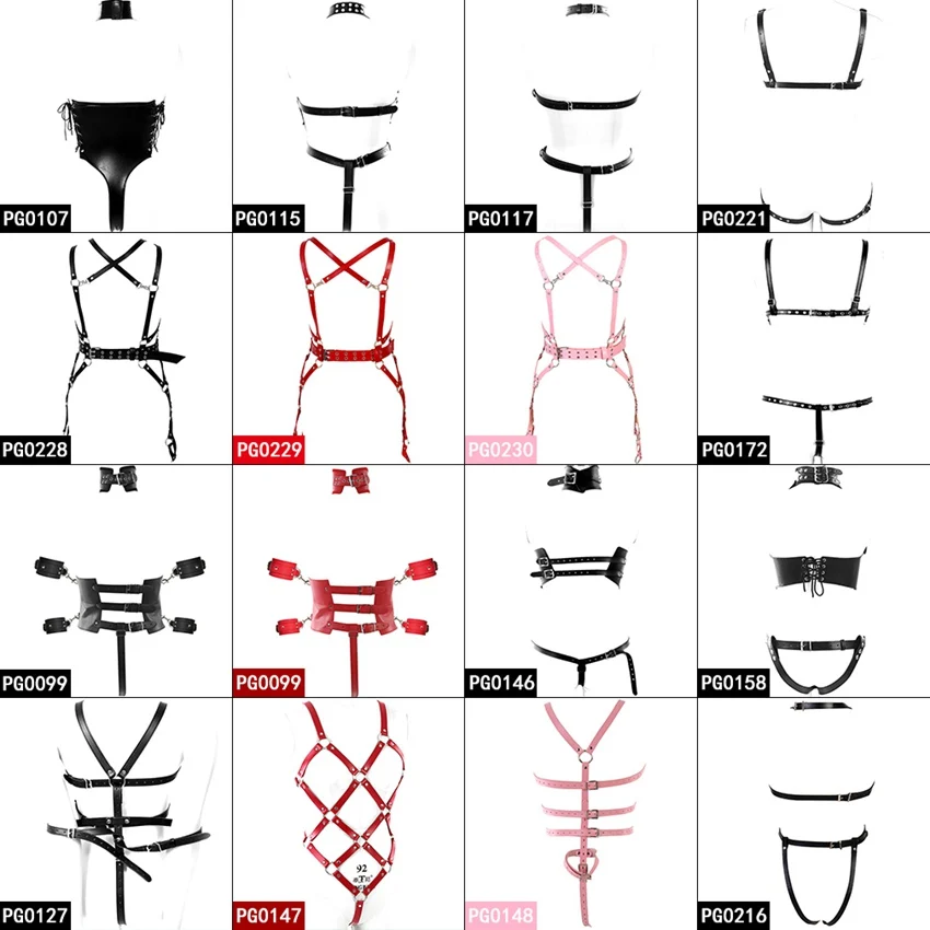 Кожаный бюстгальтер для тела, женский сексуальный бандаж, комплект нижнего белья, в стиле панк, готика, на бретелях, топы, клетка, ремни, регулируемый размер, фестивальный рейв