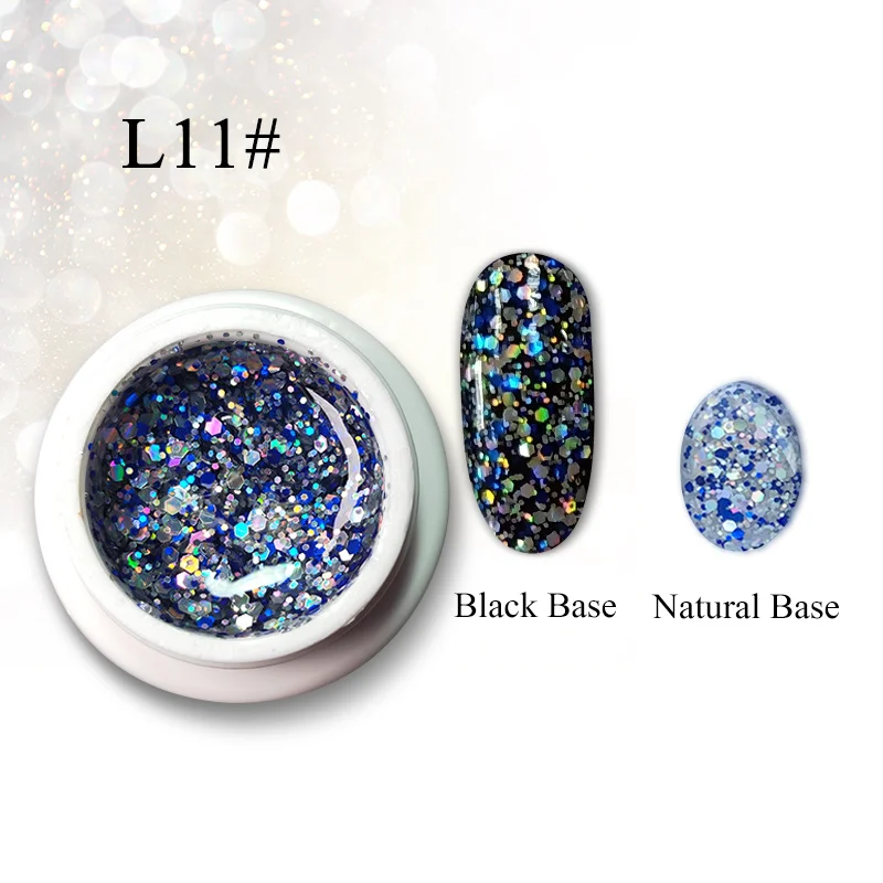 Профессиональный бриллиантовый блеск с ультрафиолетовым свечением Гель-лак для ногтей замачиваемый долговечный Блестящий Гель-лак для ногтей Блестящий лак японский гель - Цвет: 5ml glitter gel L11