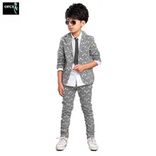 OFCS/3 вида цветов детская одежда из 2 предметов костюм для мальчиков корейский Детский костюм с принтом на весну и осень для мальчиков маленький костюм+ штаны