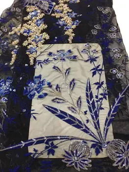 

Best Quality African Lace Fabric Navy Blue Swiss Voile Lace High Quality Embroidery French Mesh 2019 Nigeria Lace Fabric