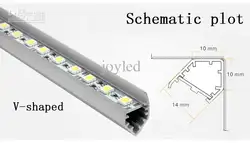 Бесплатная доставка 25 метров Свет Бар LED Жесткий полосы лампы 72leds SMD5050 LED с V образный Алюминий