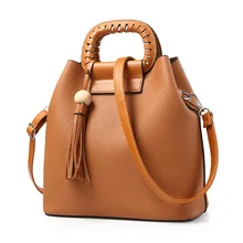 2016 Shunvbasha Brand Fringe Tassel Shoulder Crossbody Bag High Quality Leather Women Fashion Handbags Lady Composite Tote Bags