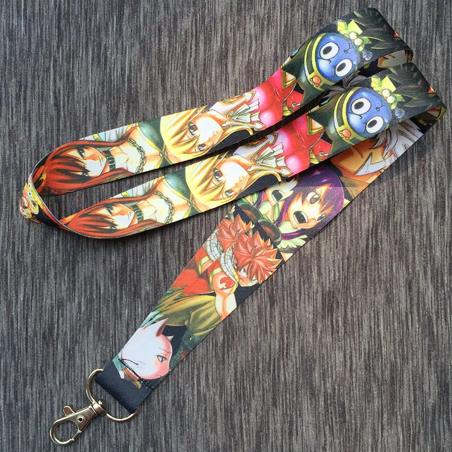

Anime Fairy Tail Happy Printed Neck Lanyard Straps Clip Badge Card MP3/4 Polaroid Camera Call Phone Key Chain 1pc Heros