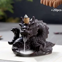 Традиционный китайский дракон ладан держатель фарфор обратного потока ладан горелки вид дыма Прохладный ладан горелки домашний декор