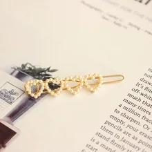 SANSUMMER, стиль, Модная элегантная Милая жемчужная полая заколка для волос, сплав, сердце, аксессуары, подарок на день рождения, 6658