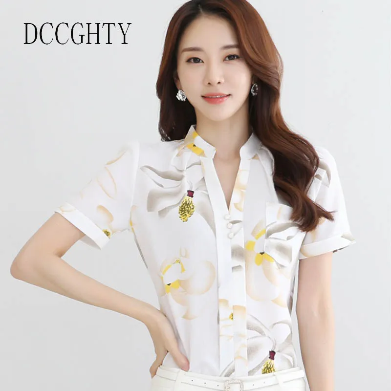 chiffon v neck floral printed short sleeve short sleeve t shirts