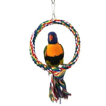 

Climbing Ring Cotton Rope Parrots Toys Resistant To Chewing Pet Bird Toys Cotton Rope Round Ring Popular