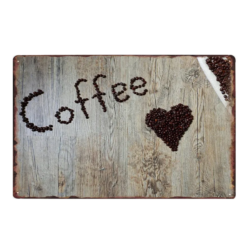 Кофе знак Ретро знаки олова плита сувенира Борден кафе украшения стены искусства доска Металл Винтаж домашний декор 20x30 см - Цвет: 50020