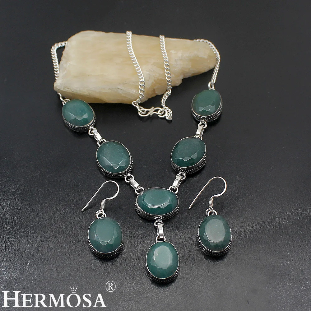 

Hermosa Jewelry Authentic Female Necklace + Earrings in Sterling Silver, Necklace 60cm / Earrings 4cm Free Shipping LM00