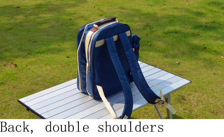 Открытый Многофункциональный изолированный охлаждаемый backpag портативный многоместный мешок для пикника с двойным плечом с столовым набором
