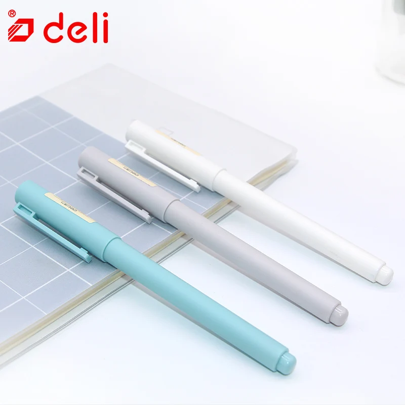 Deli Gel Ink Pen 12PCS Set Black Ink Pens for Student Writing Exam Pen