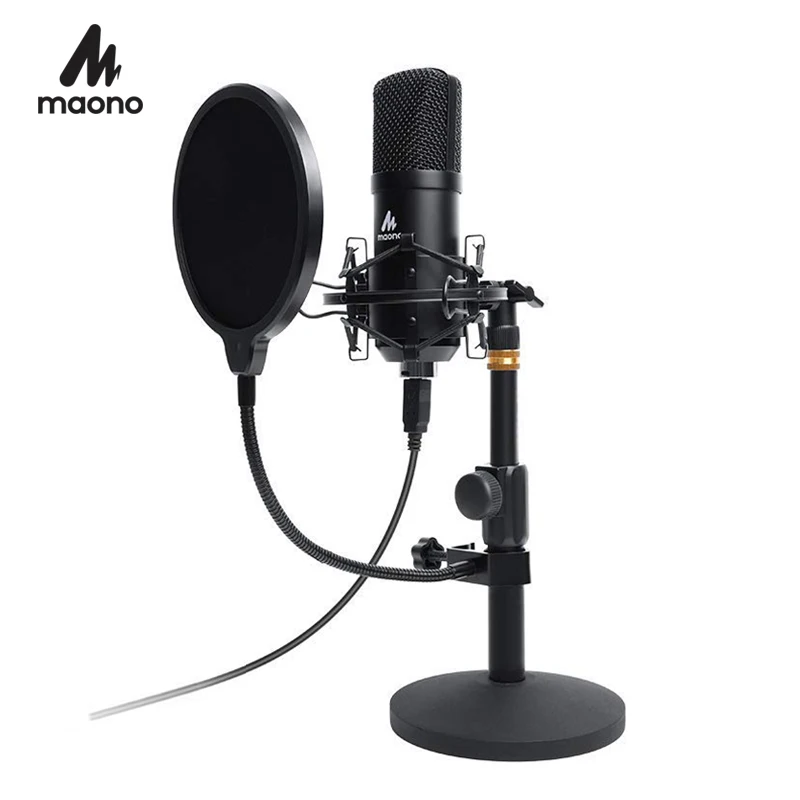 USB Microphone Kits PC Condenser Podcast Streaming Microphone 192KHZ/24BIT Karaoke Mic for Computer