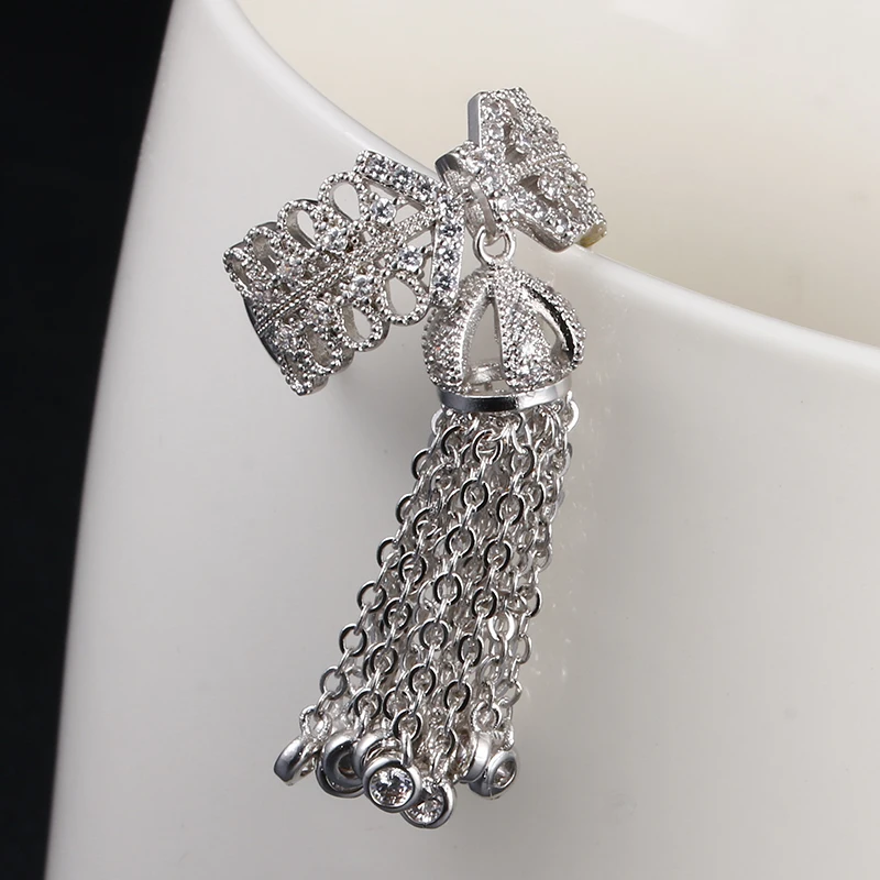 Женское кольцо с кисточкой регулируемое инкрустацией из фианита AR015|crown ring|tassel