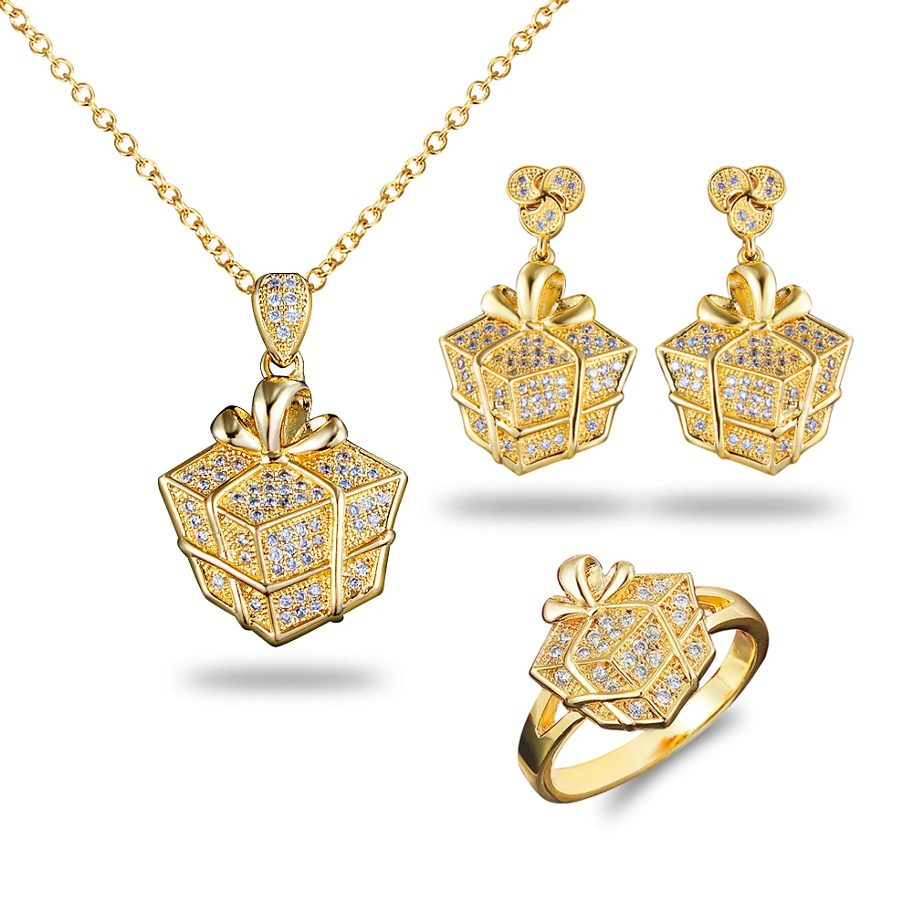 

Personalized jewelry selling 18 karat gold jewelry inlaid jewelry set zircon lady GIFT PENDANT