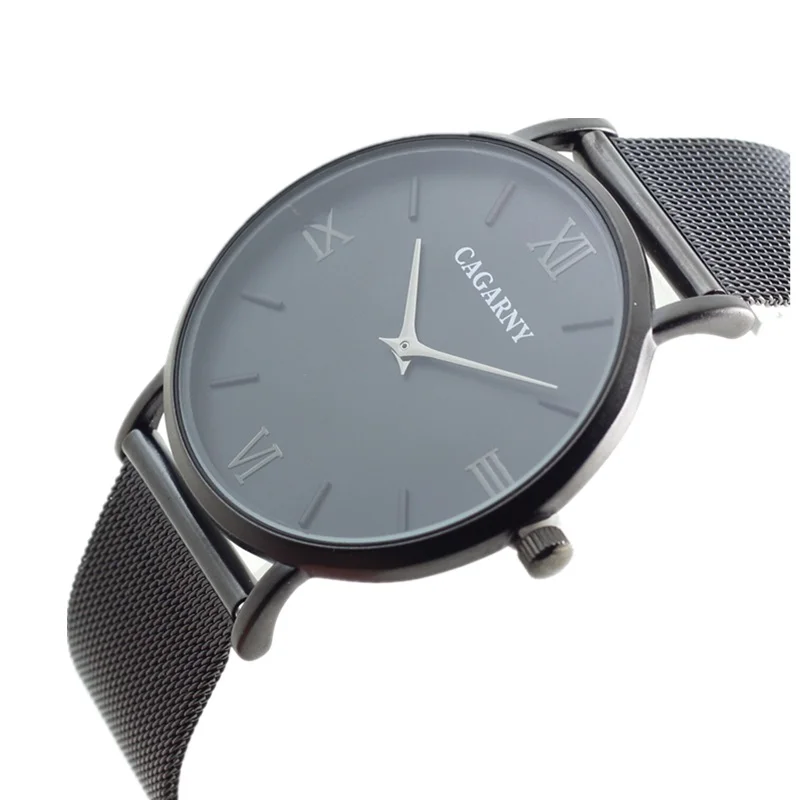 Super Slim Quartz Casual Wrist Watch Simple CAGARNY Brand Stainless Steel Quartz Watch Men s 2016
