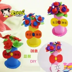 4 шт. DIY Ева палку цветы для девочек/детские 3D ручной работы подарки головоломки Детский сад искусство и ремесло развивающие игрушки