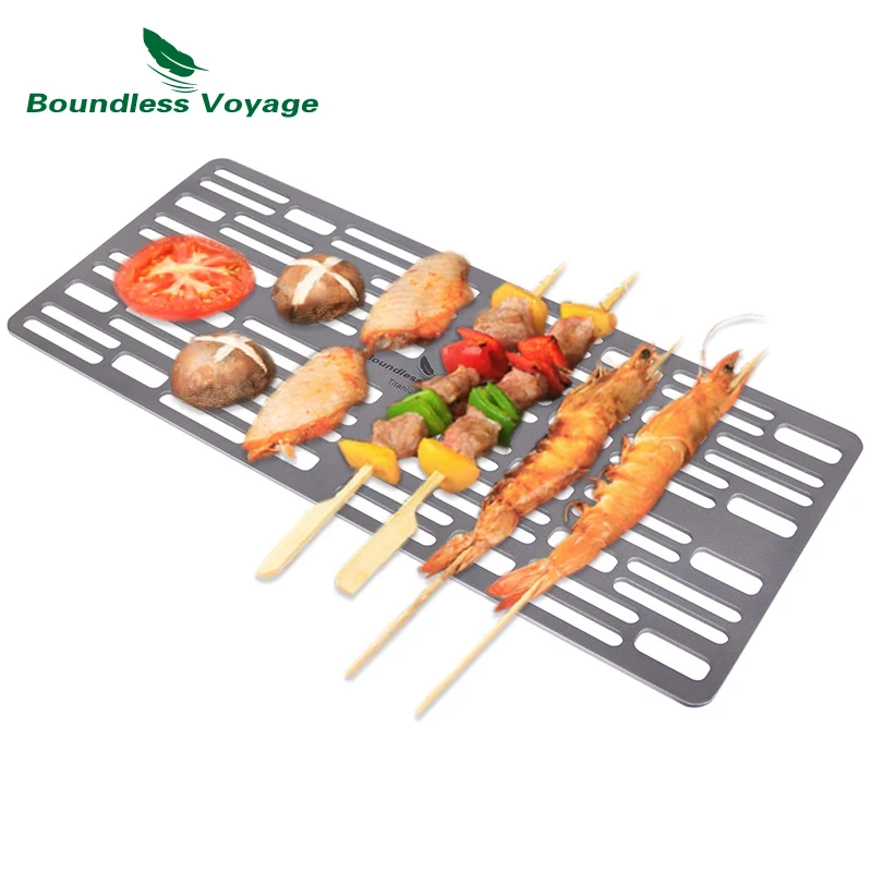 

Boundless Voyage Titanium Charcoal BBQ Grill Plate For Food Potato Vegetable Cooling Rack Family Garden Outdoor Hiking Camping