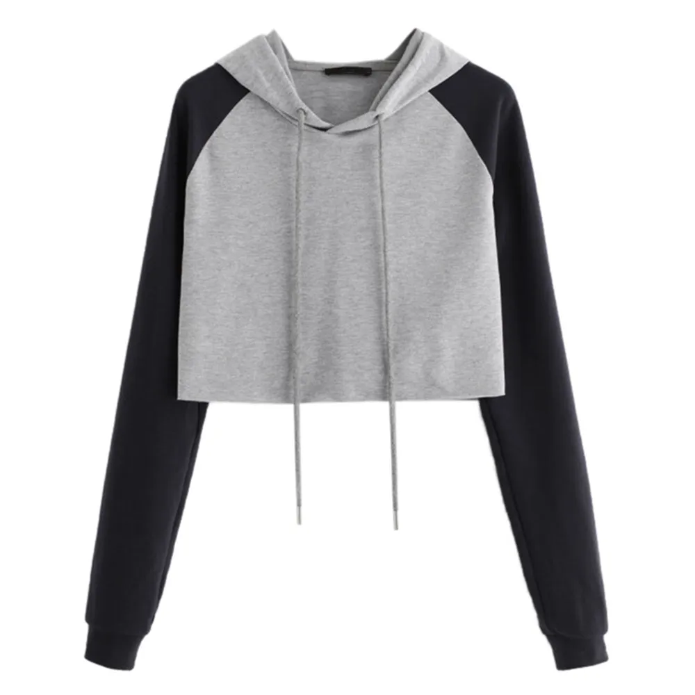 crop top sweatshirts hoodie Autumn Winter Long Sleeve