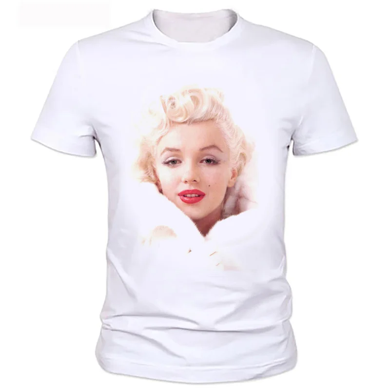 Marilyn Monroe футболки топы сексуальный дизайн звезд короткие рукава круглый вырез